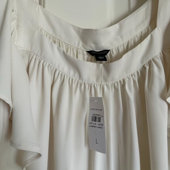 NWT Ann Taylor Square Neck Flutter Top - Picture 3 of 5